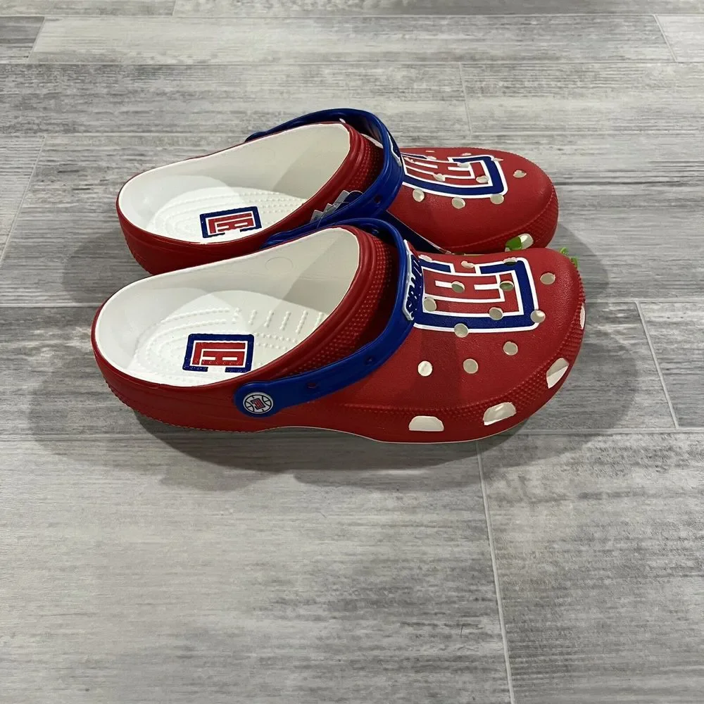 Crocs Men's Los Angeles Clippers NBA Classic Slip On Clogs Red Logo Size M10 W12